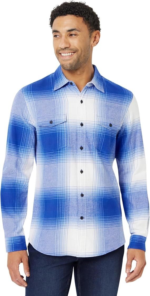 Blue Plaid Button-Up Shirt